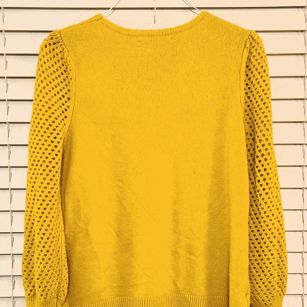 Loft mustard color woven long sleeve sweater
